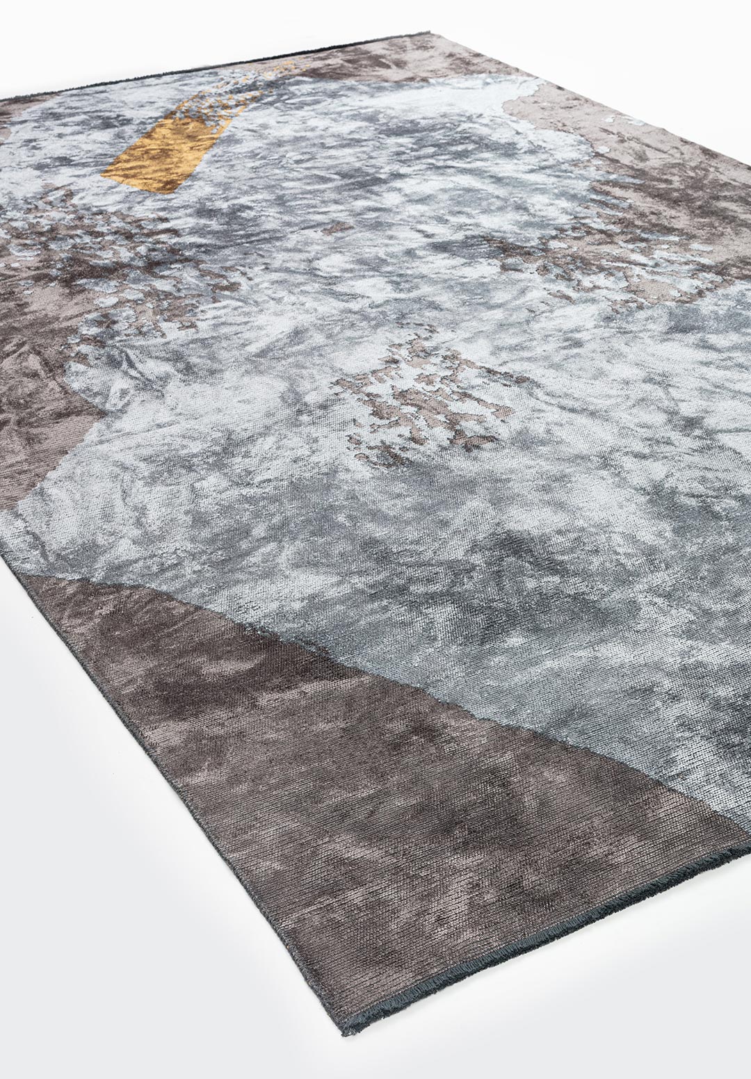 LAGUNA DARK GREY - MUSTARD - ICE BLUE RUG