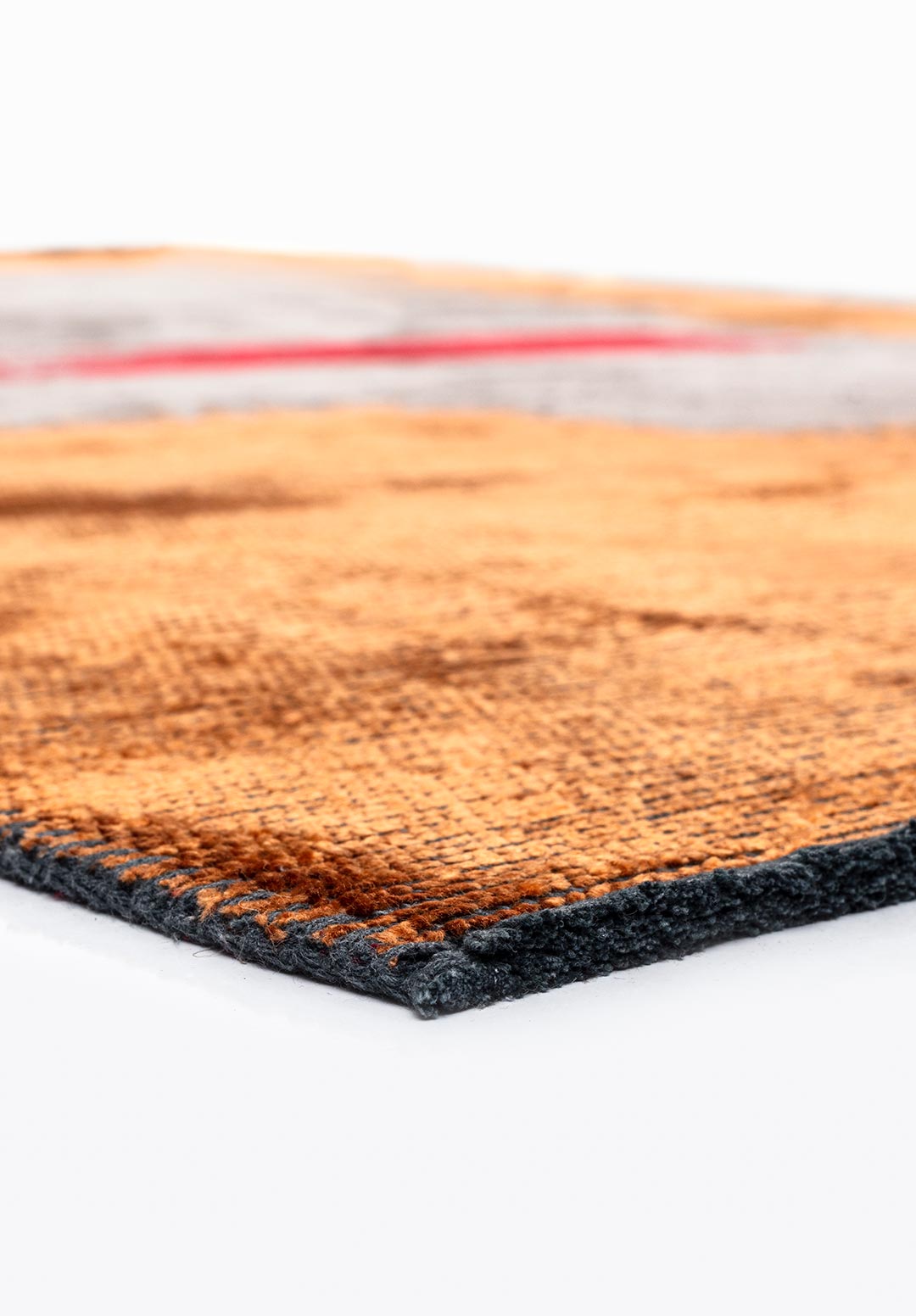 MALAGA TERRA - RED - DARK GREY RUG