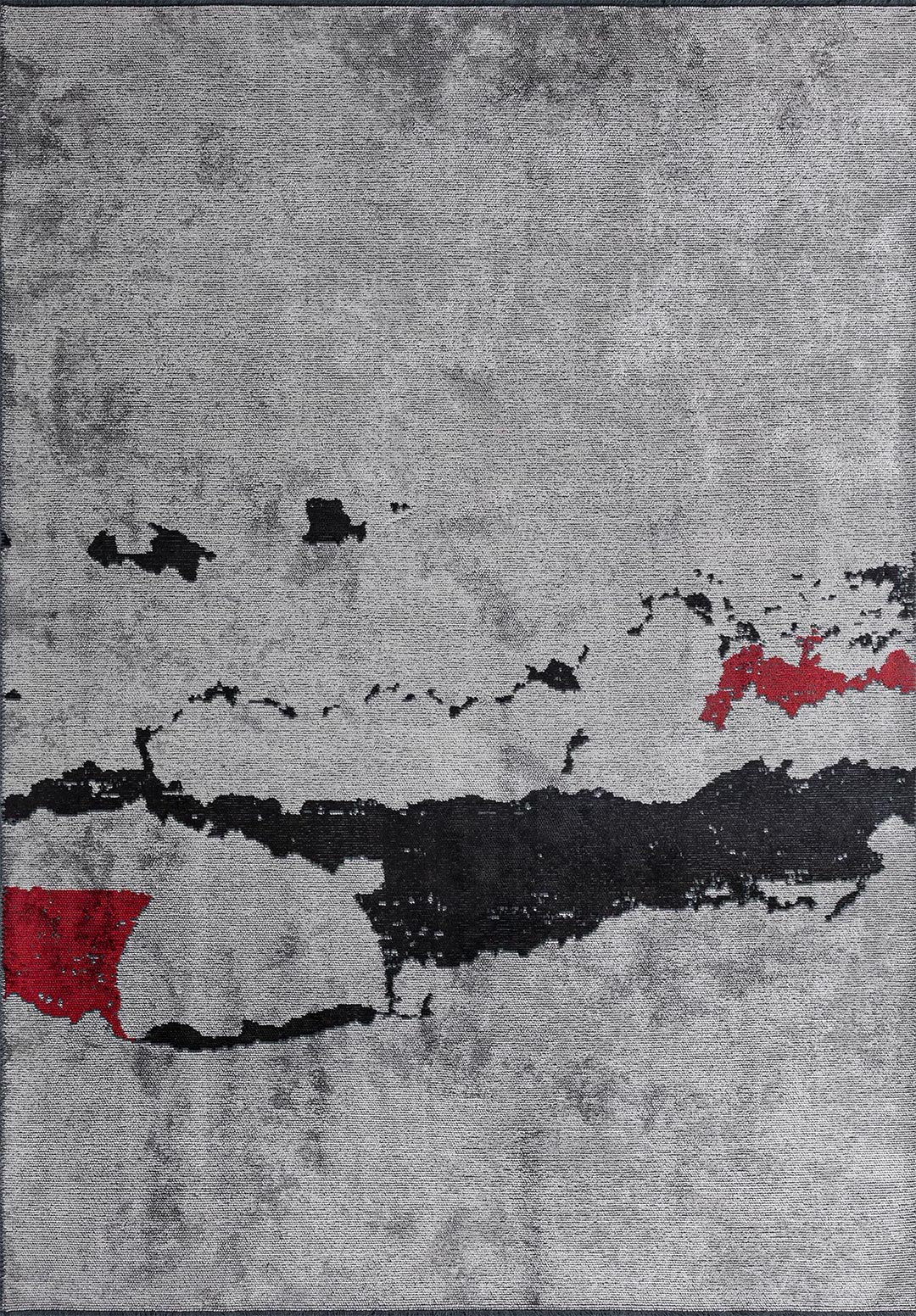GRANADA BLACK - RED - LIGHT GREY RUG
