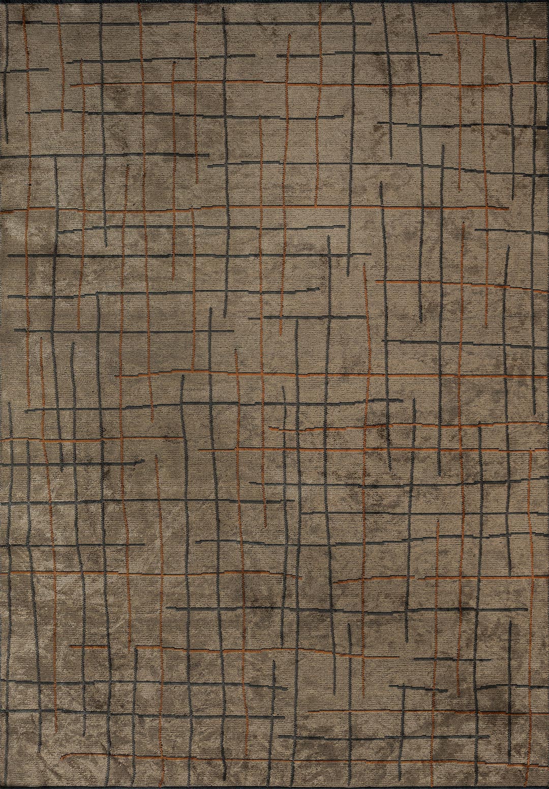 BROOKLYN TERRA - DARK BEIGE - ANTHRACITE RUG