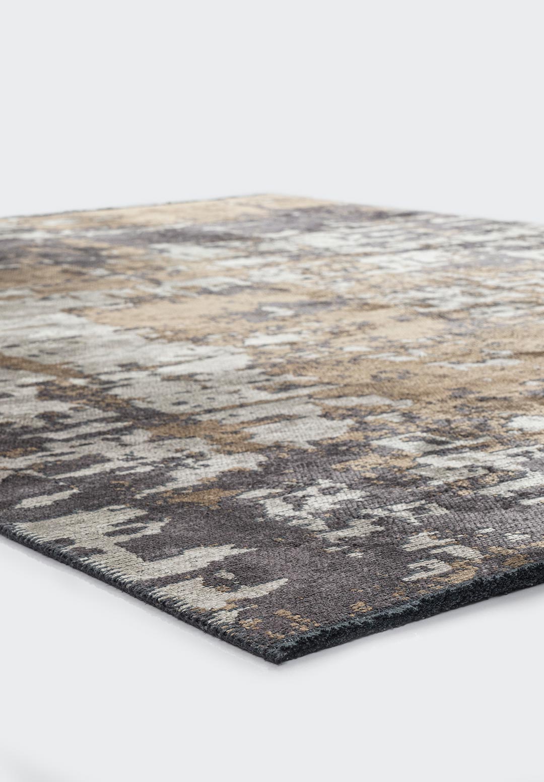 CORFU CHARCOAL - LIGHT BROWN - CREAM RUG