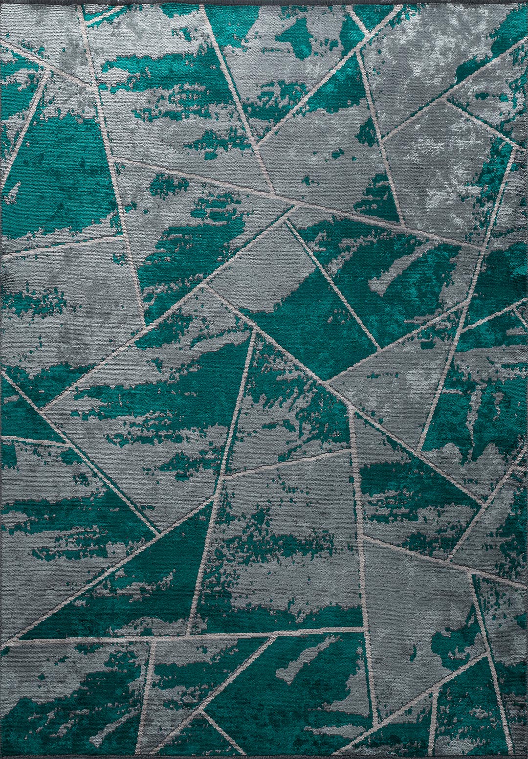 BREMEN BLUE - DARK TURQUOISE - LIGHT GREY RUG