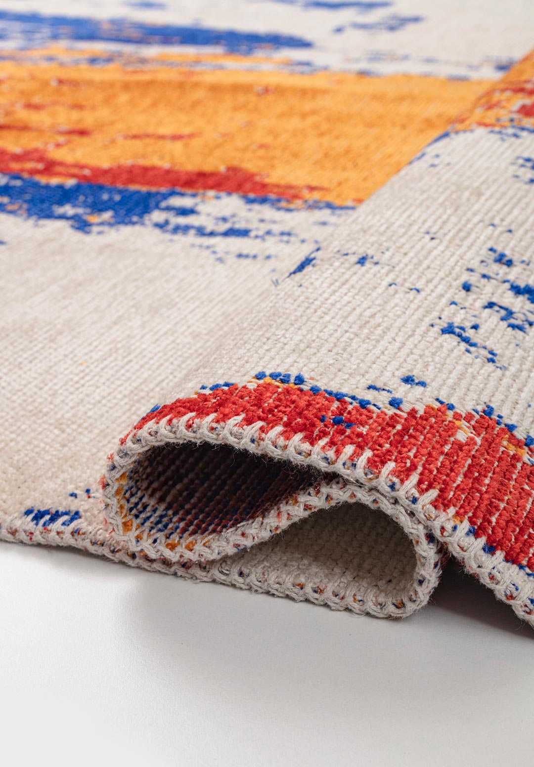 CANNES DARK TERRA - MUSTARD - SAX BLUE - ECRU RUG