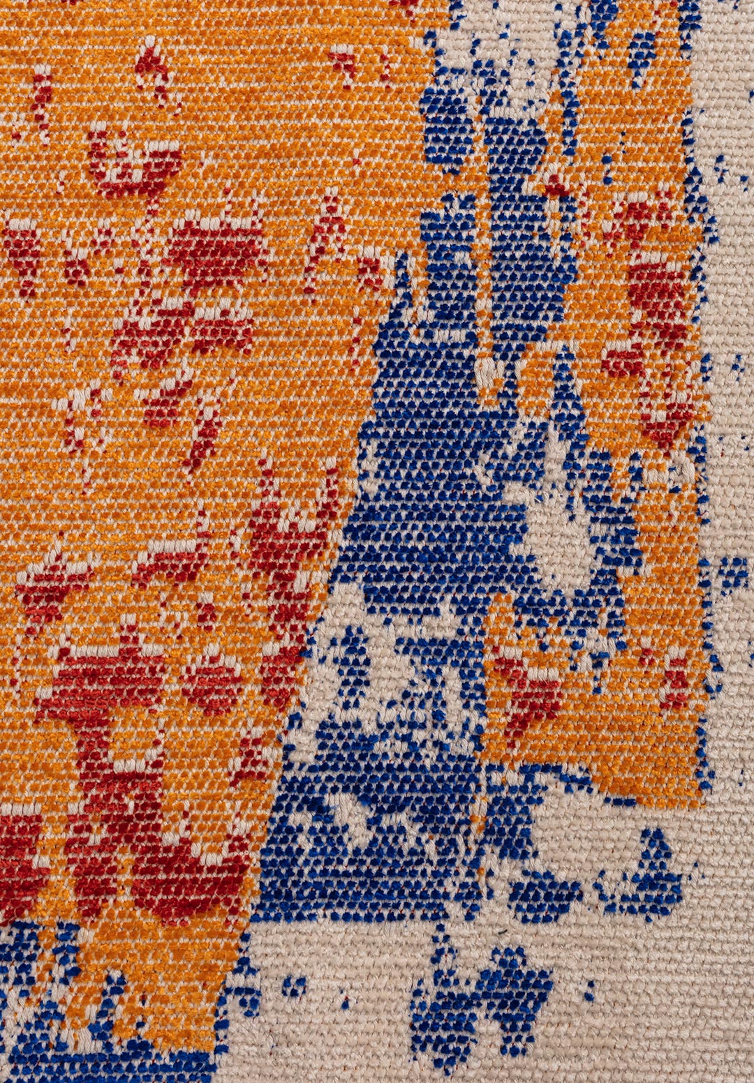 CANNES DARK TERRA - MUSTARD - SAX BLUE - ECRU RUG
