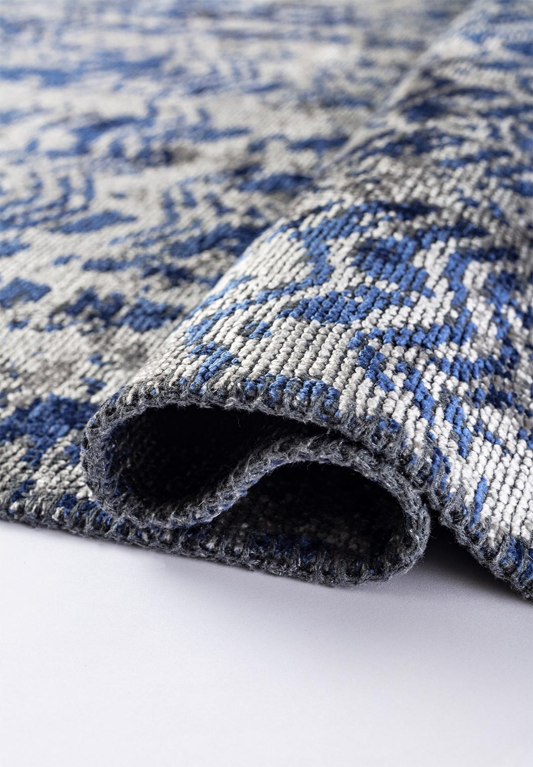 TERAMO LIGHT GREY - NAVY BLUE RUG