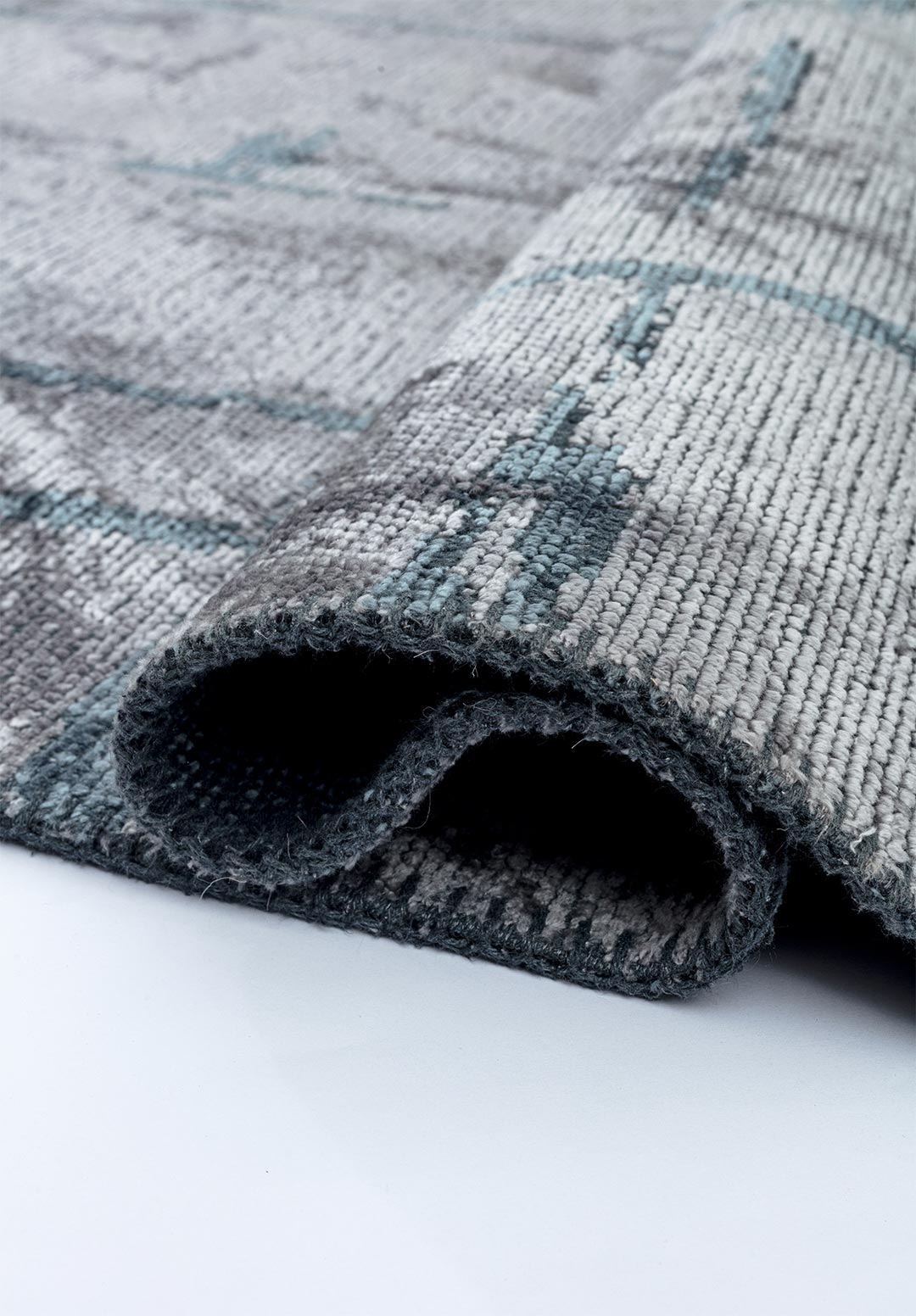 MARK BLUE - LIGHT GREY RUG