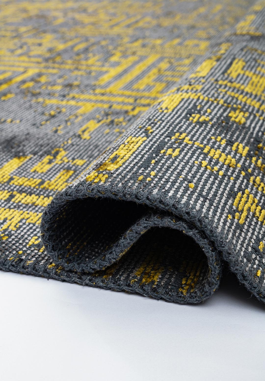 LABYRINTH GREY - YELLOW RUG