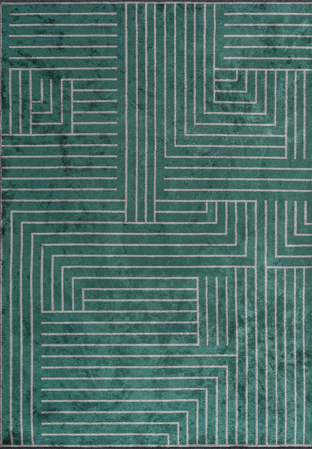 TRAP LIGHT GREY - DARK GREEN RUG