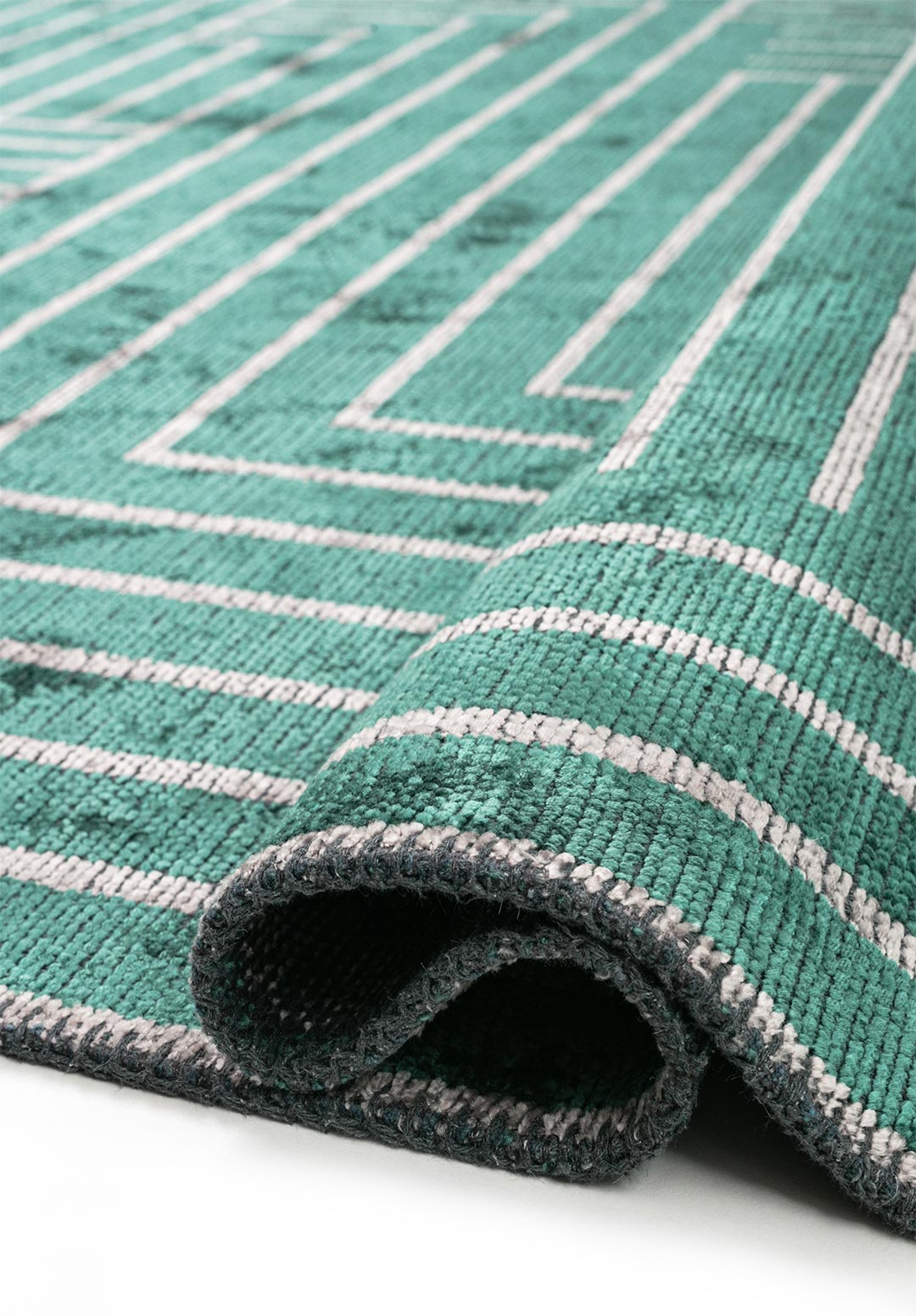 TRAP LIGHT GREY - DARK GREEN RUG
