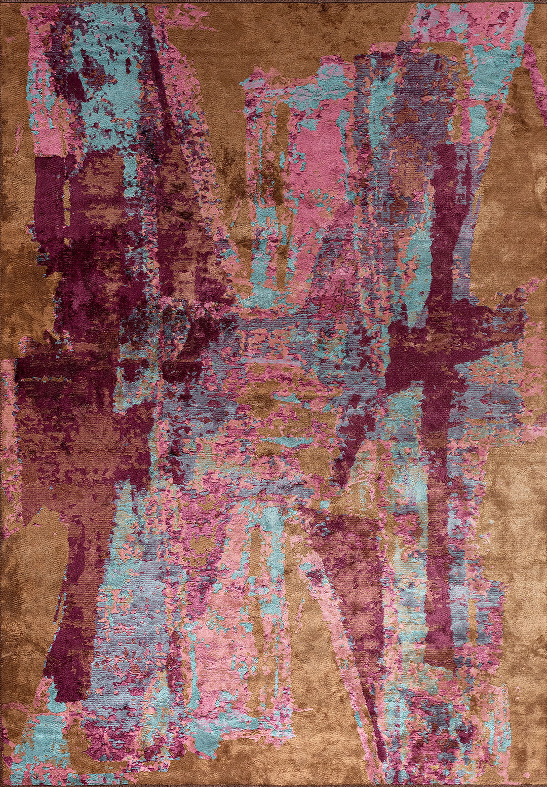 NICE TURQUOISE - DARK DAMSON - PINK - CACAO RUG