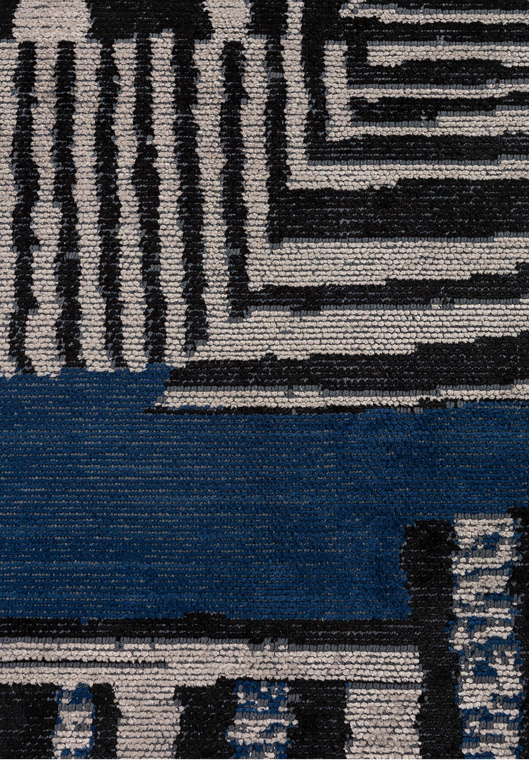 OXFORD BLACK - DARK NAVY - BEIGE RUG