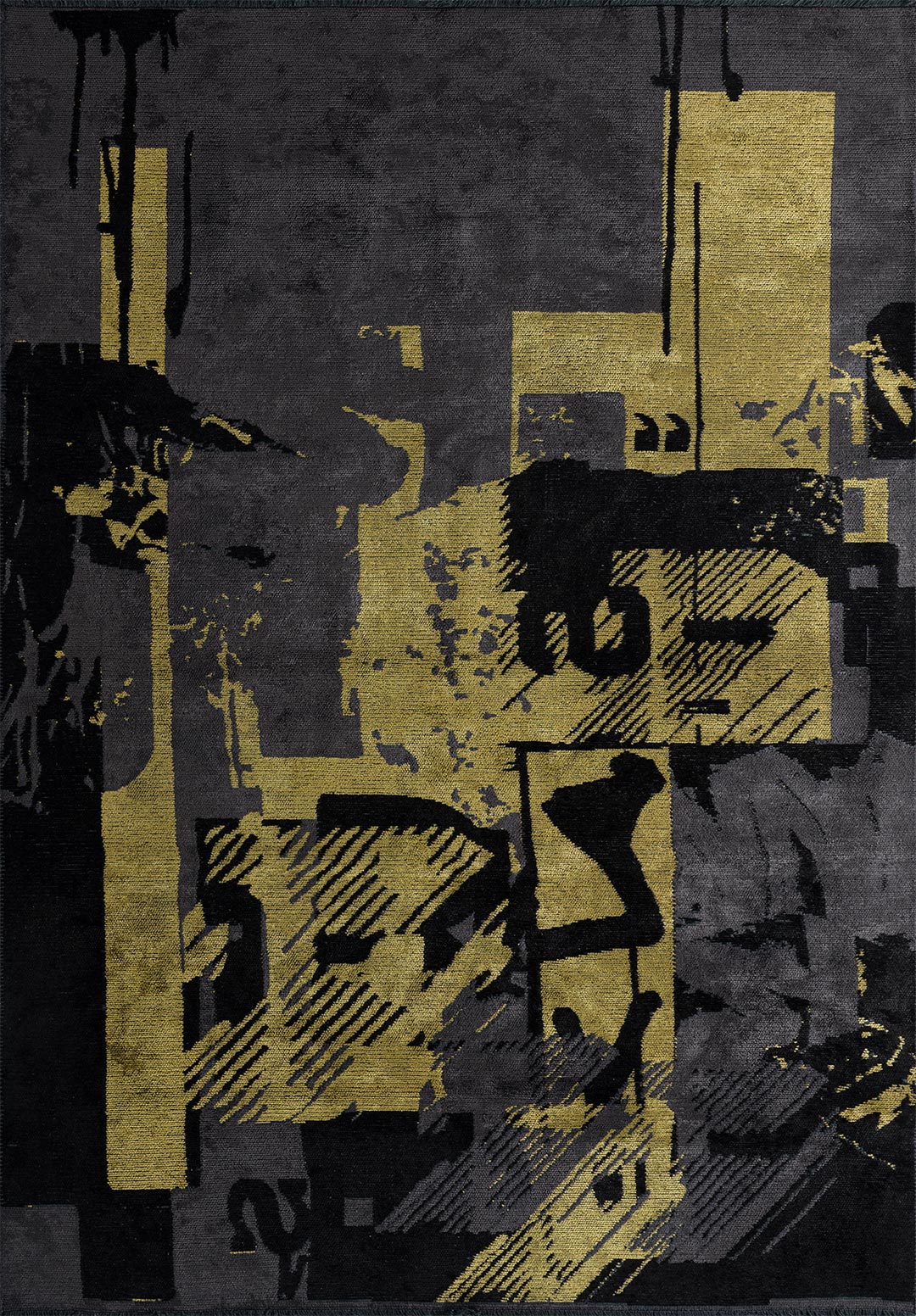 BILBAO BLACK - YELLOW - CHARCOAL RUG