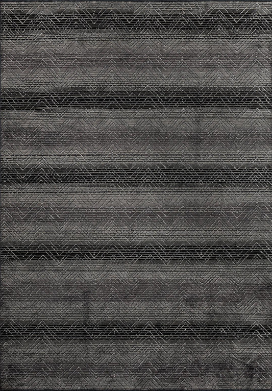 ZARAGOZA CHARCOAL - BLACK - GREY - LIGHT CREAM RUG