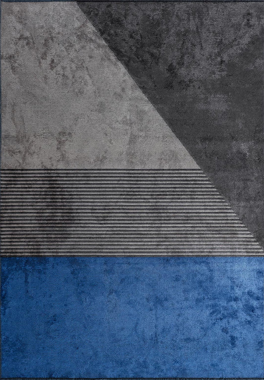 FRANKFURT CHARCOAL - NAVY BLUE - GREY RUG