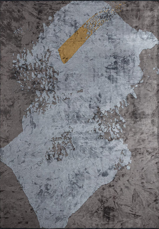 LAGUNA DARK GREY - MUSTARD - ICE BLUE RUG