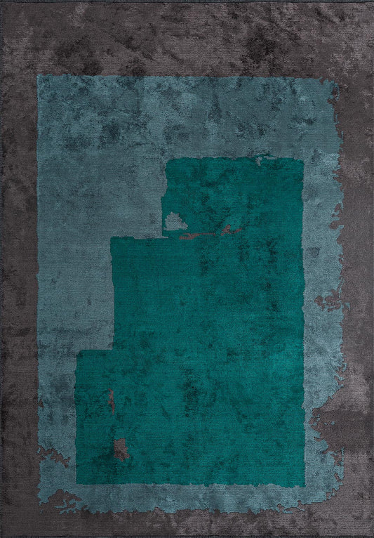 HANNOVER DARK TURQUOISE - CHARCOAL - PETROL RUG