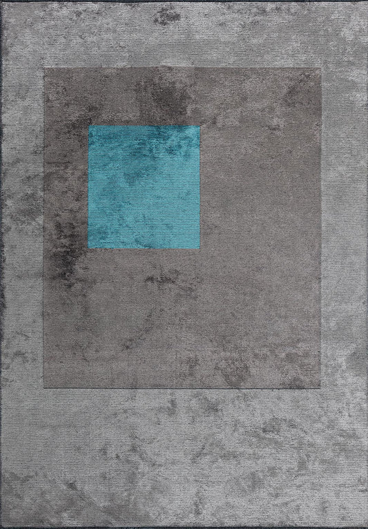 LYON TURQUOISE - DARK GREY - LIGHT GREY RUG