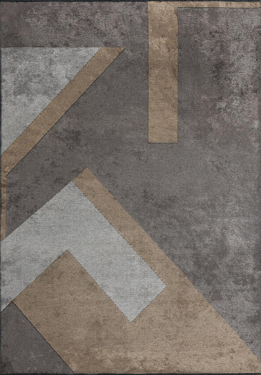 PAMPLONA DARK GREY - DARK BEIGE - CREAM RUG