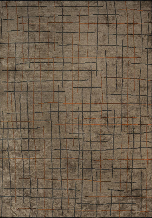 BROOKLYN TERRA - DARK BEIGE - ANTHRACITE RUG