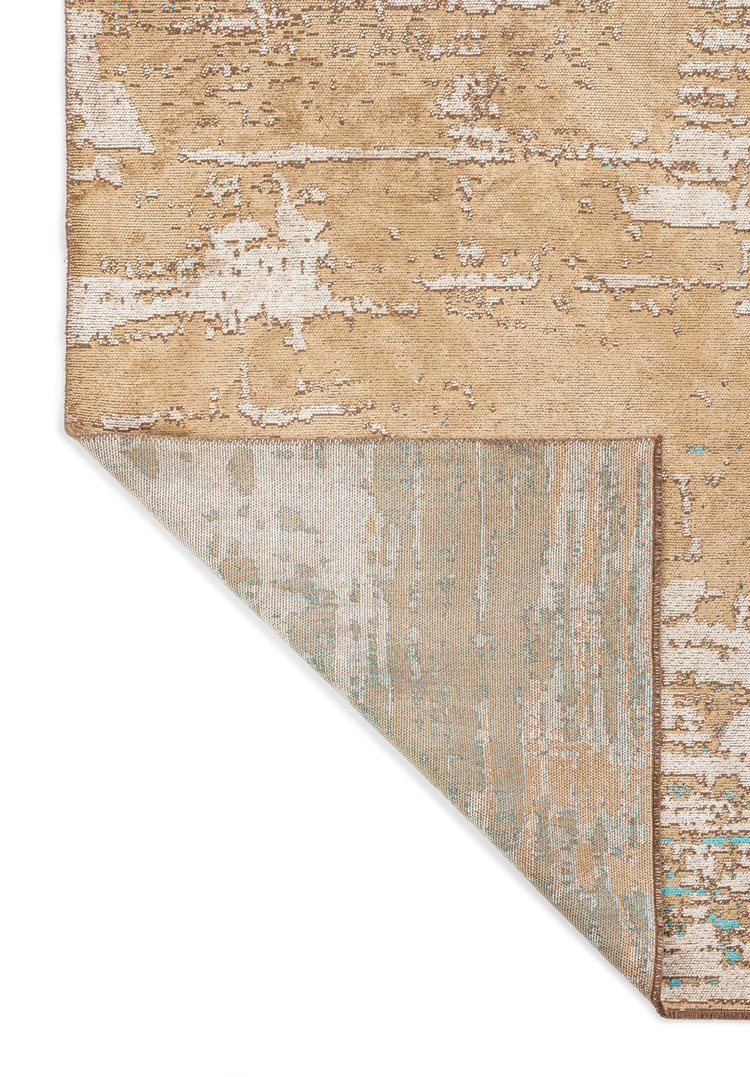VOLOS TURQUOISE - DARK BEIGE - BONE RUG