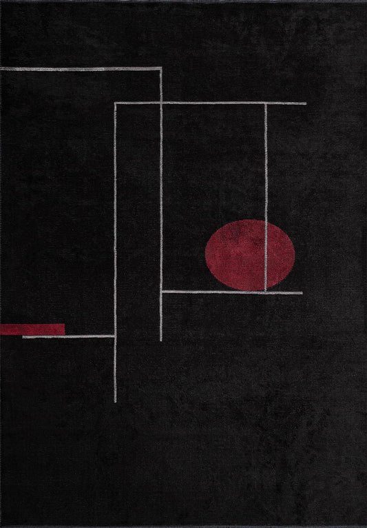 CIRCUS LIGHT GREY - BLACK - RED RUG