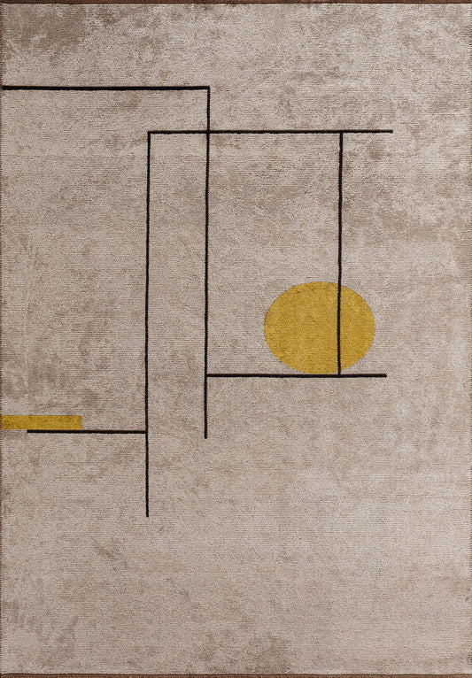 CIRCUS BLACK - BONE - YELLOW RUG
