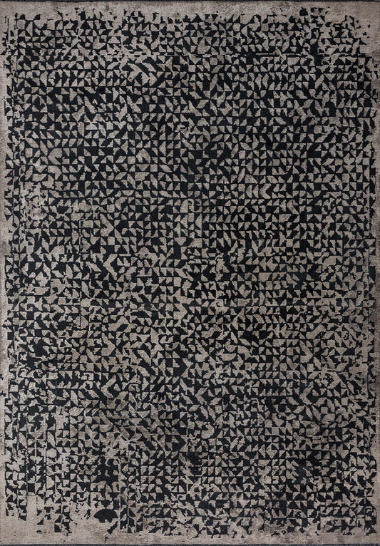 BOLOGNA MATTE BLACK - BEIGE RUG