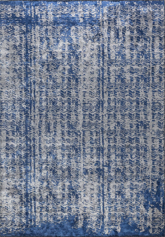 TERAMO LIGHT GREY - NAVY BLUE RUG