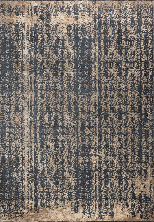 TERAMO MATTE BLACK - LIGHT BROWN RUG