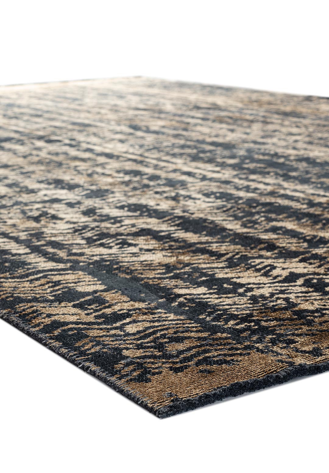 TERAMO MATTE BLACK - LIGHT BROWN RUG