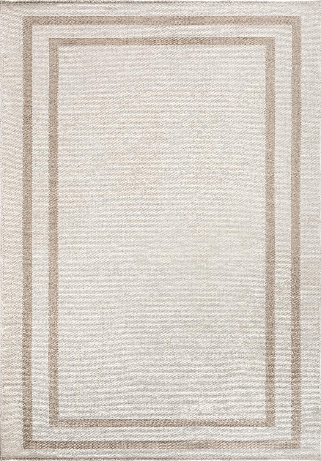 PARALLEL BORDER ECRU - NOUGAT RUG