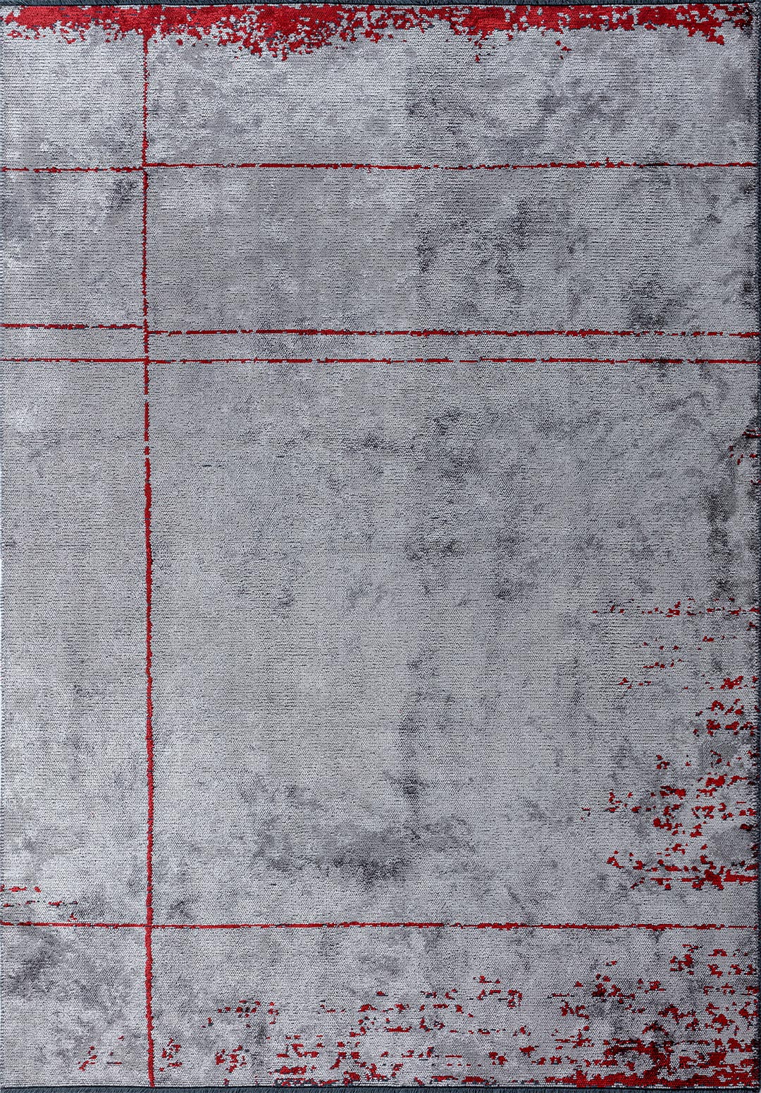 BARBER RED - LIGHT GREY RUG