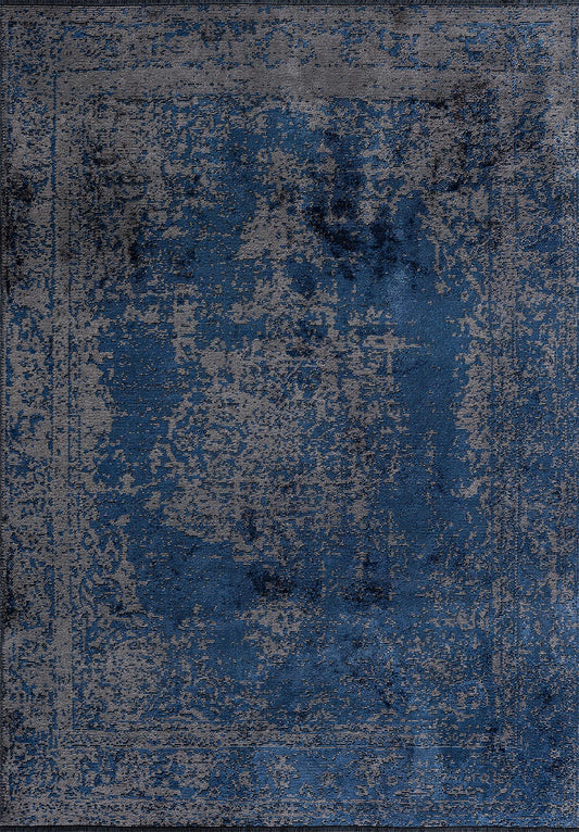 MEDALLION GREY - NAVY BLUE RUG