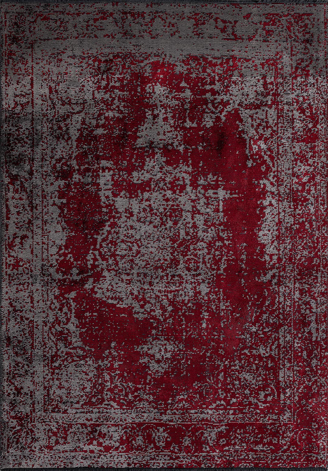 MEDALLION GREY - RED RUG