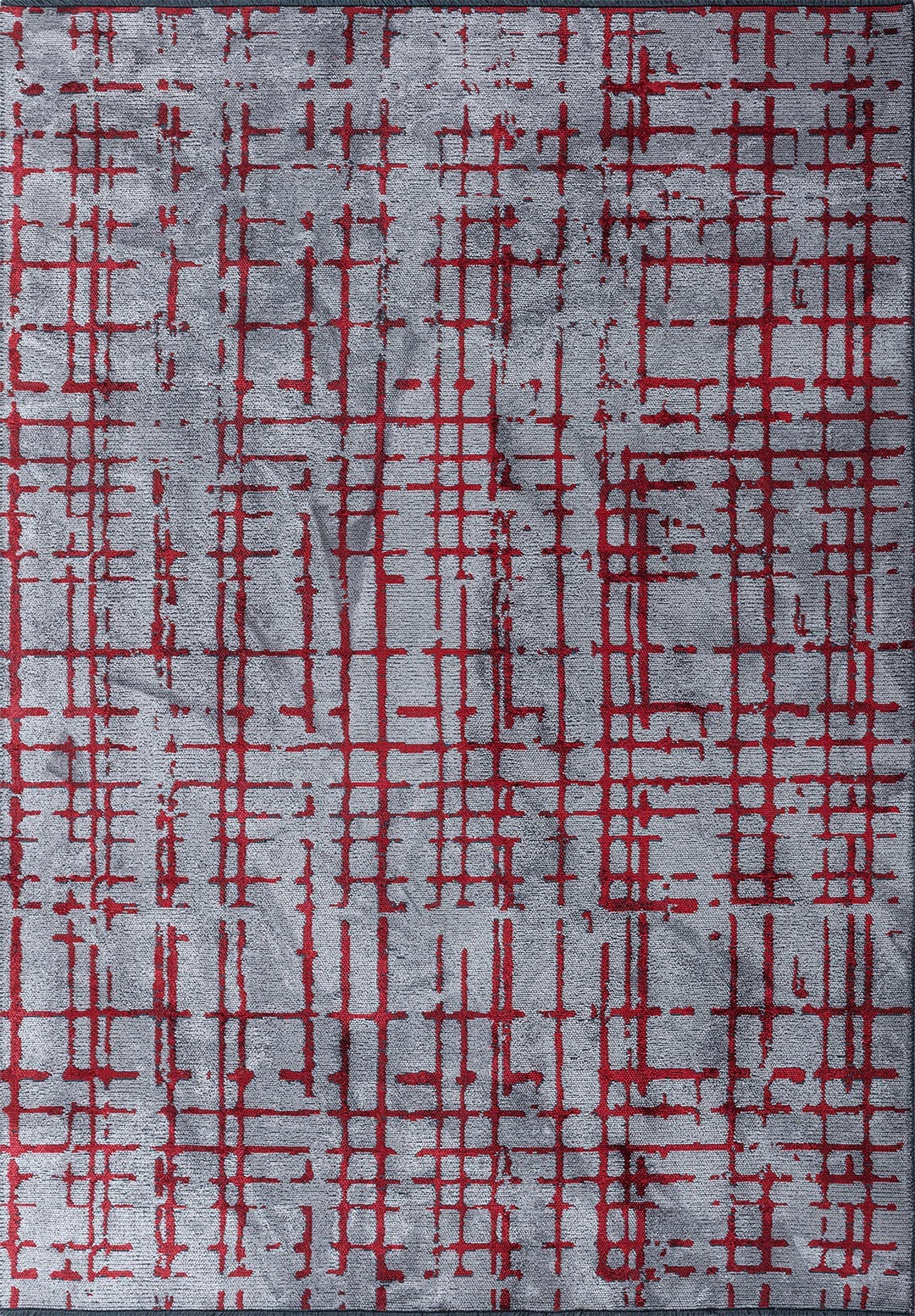 AXIS RED- LIGHT GREY RUG