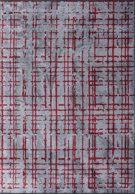 AXIS RED- LIGHT GREY RUG
