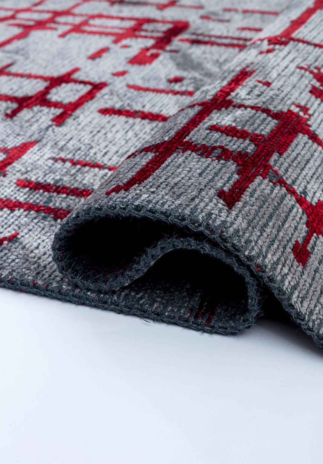 AXIS RED- LIGHT GREY RUG