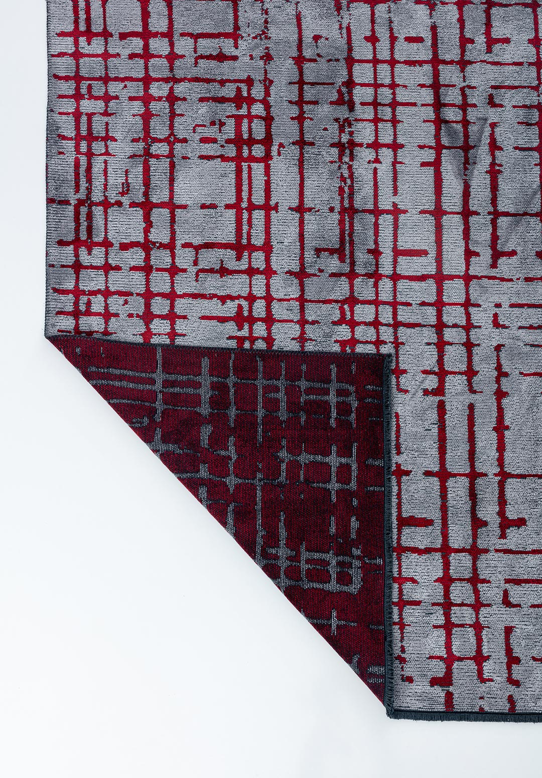 AXIS RED- LIGHT GREY RUG