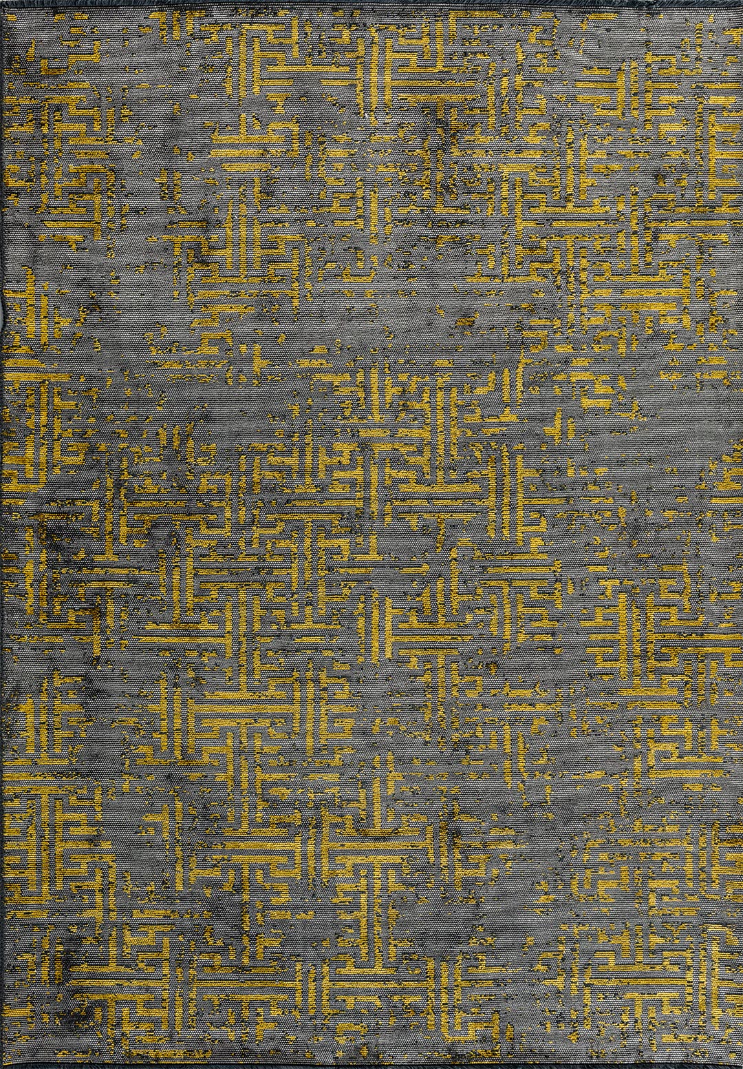 LABYRINTH GREY - YELLOW RUG