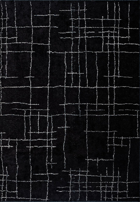 DENT BLACK - LIGHT CREAM RUG
