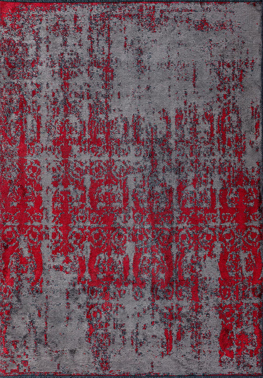 CAESAR DARK GREY - RED RUG