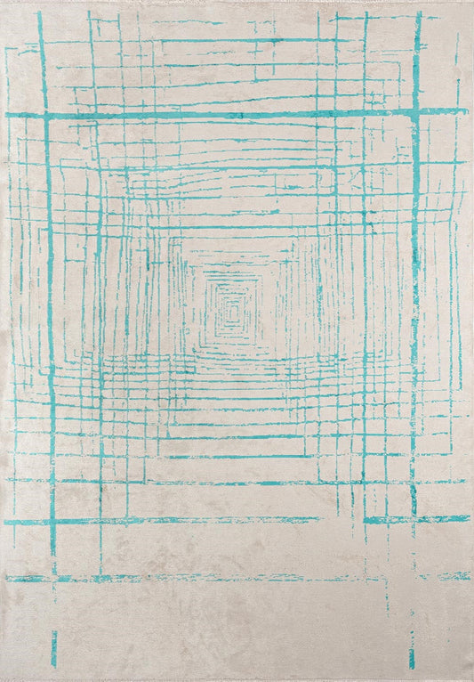 TRANI TURQUOISE - ECRU RUG