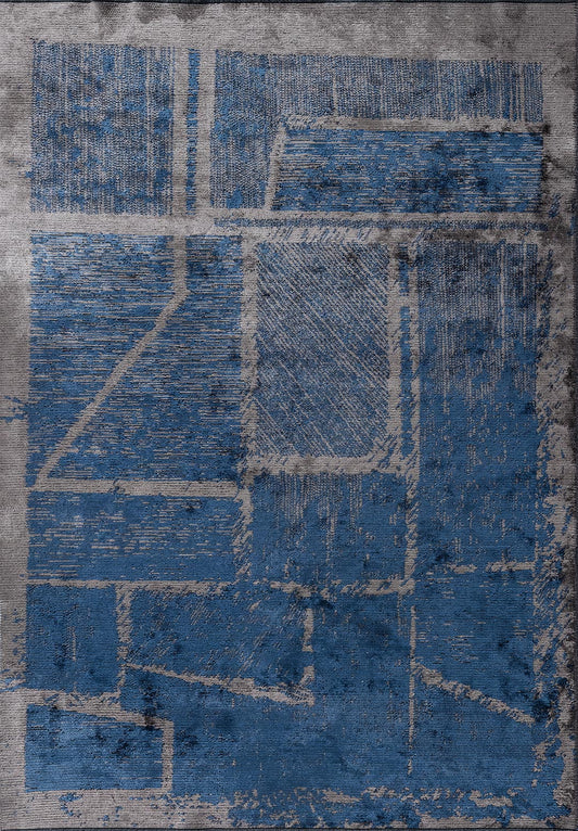PANORAMA NAVY BLUE - DARK GREY RUG