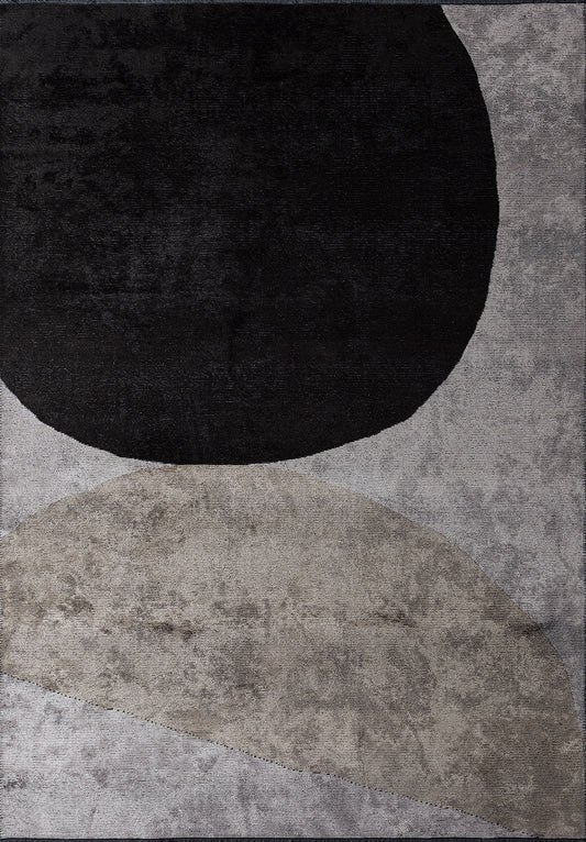 METEOR BLACK - NOUGAT - LIGHT GREY RUG