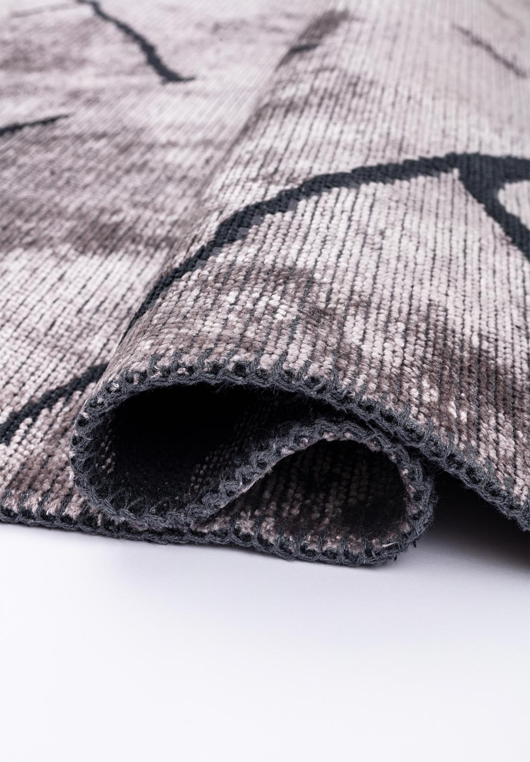 WAVE MATTE BLACK -LIGHT GREY RUG