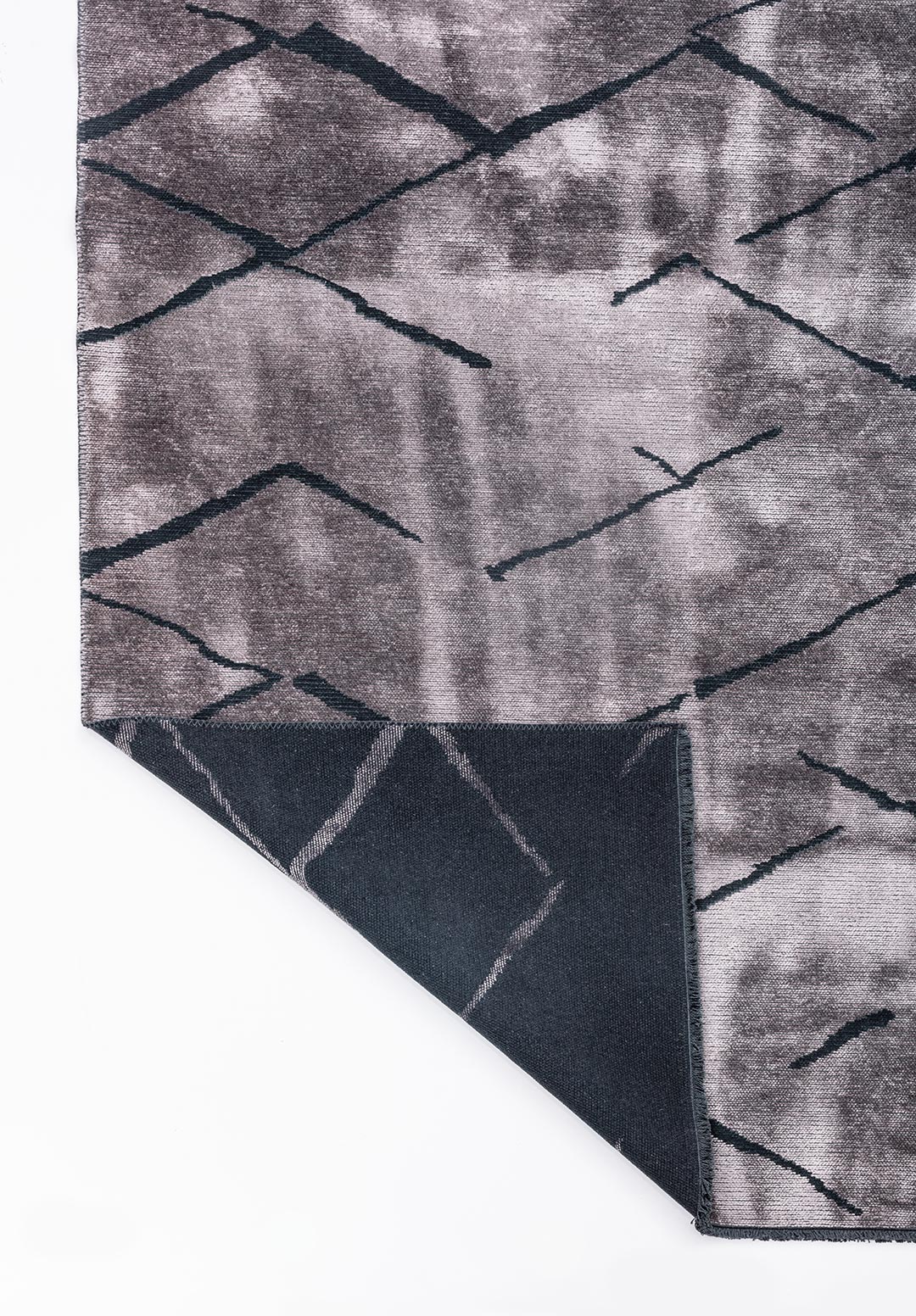 WAVE MATTE BLACK -LIGHT GREY RUG