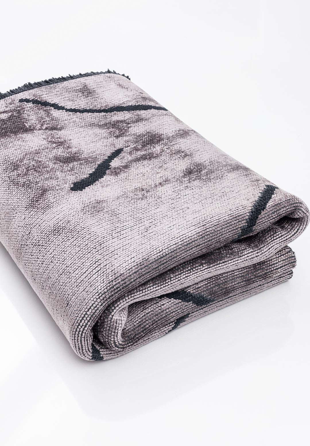 WAVE MATTE BLACK -LIGHT GREY RUG