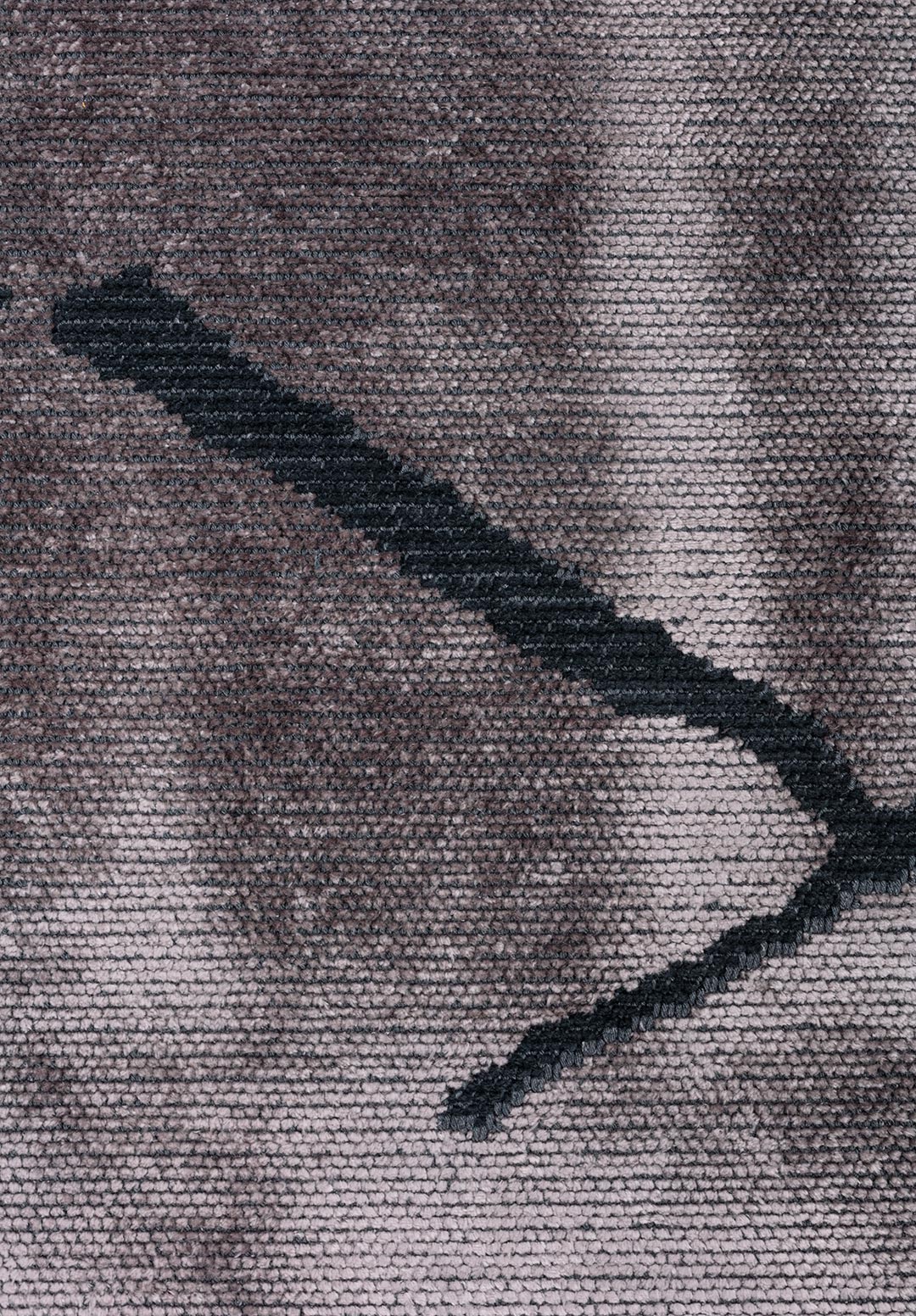 WAVE MATTE BLACK -LIGHT GREY RUG