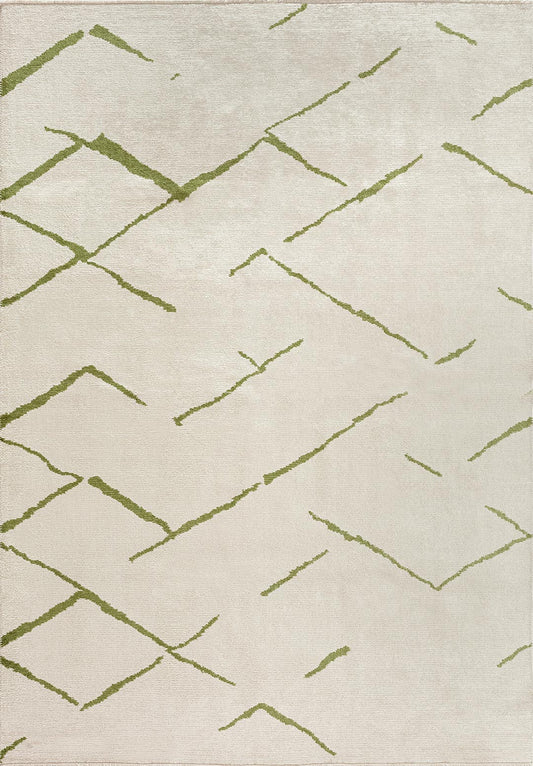 WAVE GREEN - ECRU RUG