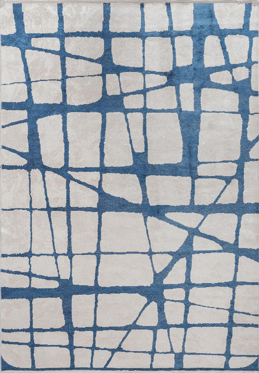 WEB NAVY BLUE - ECRU RUG